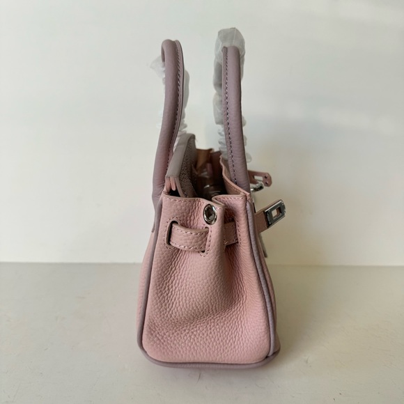 *FLAW Pink Lavender Colorblock 20 Lock Key Doctor's Bag Satchel Crossbody T14 - Picture 5 of 13